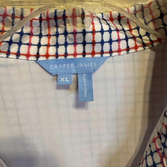 Draper James Trisha Shirtdress Woman XL Cotton Dress Red White Blue Lined Button - Picture 7 of 13